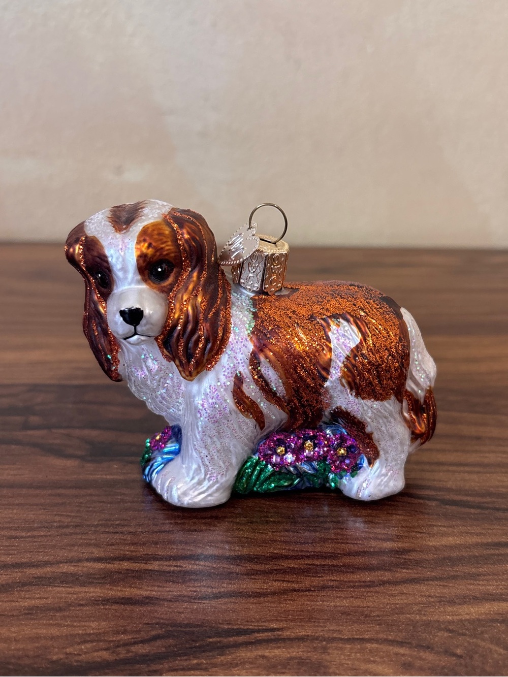 Old World Christmas Cavalier King Charles Spaniel Glass Dog Ornament OWC